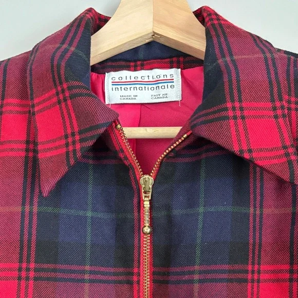 Vintage Wool-Cashmere Blend Plaid Blazer size M - Picture 4 of 8